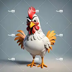 Ai产生的 自然 母鸡 鸡 动物 农场 鸟 3D 渲染