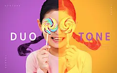 韩国时尚渐变潮流淘宝电商创意双色调撞色banner海报PSD设计素材-淘宝网