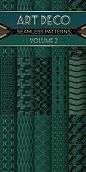 装饰艺术无缝背景纹理素材 Art Deco Seamless Patterns