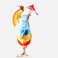 水彩绘鸡尾酒派对海报矢量ai免抠素材_新图网 https://ixintu.com 鸡尾酒 饮品 饮料 彩色 矢量图 夏季饮品 杯子