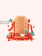c4d新年场景兔年快乐场景元素3d春节图片_潮国创意