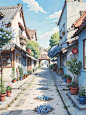 宁静的小镇街景