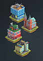 Isometric 3D android buildings