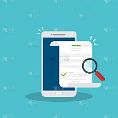 在线数字文件检查或评估手机评估、合同评审、分析、协议合同检查、合规性验证。矢量图