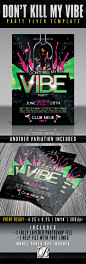 Vibe Party Flyer Template - Clubs & Parties Events #采集大赛#