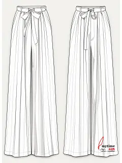 阔腿裤款式图ai服装设计｜midjourney - 小红书