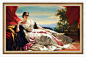 侧卧着的欧洲贵妇装饰油画PNG_新图网 https://ixintu.com 欧洲贵妇 服装 古典风格 装饰 家具家居 油画边框