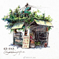 水彩台湾街景
作者ins：gb4917
#手绘是一种信仰##木木画画##水彩# ​​​​