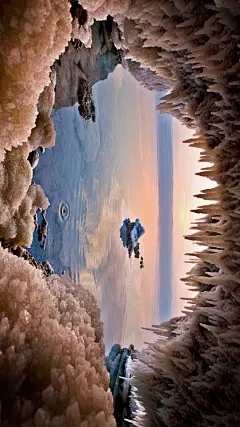 扎拉泉附近，约旦死海沿岸的岩洞 (© George Steinmetz/Corbis)
在这个世界上，大自然的鬼斧神工造就了不少令人惊叹的奇观，死海就是其中之一。这里盐分含量极高，人们可以躺在水面不会下沉。四周是茫茫沙漠和壮观的岩洞，湖中湖水澄澈，画面美如画。