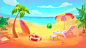 Beach sketches for the kid's game : Environment