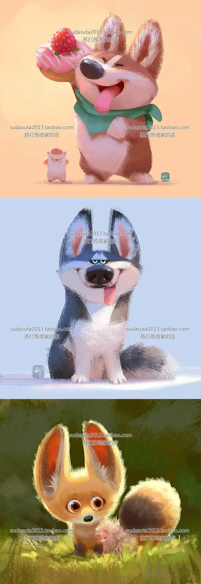 270张欧美可爱萌萌哒Q版电子图片CG插画儿插游戏动物人物精灵宠物-淘宝网-花瓣网