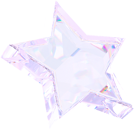 半透明-五角星-玻璃质感-紫色-png