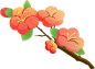 熊猫春节习俗插画-梅花