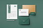 Simple Stationery Branding Mockup 5款A4纸信封铅笔名片组合展示vi设计贴图ps文具样机素材模板_UIGUI