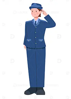 扁平风警察人物插画高清模板免费下载-趣麦麦图