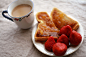 Breakfast: Coffee, Toast with Jam, & Strawberries #赏味期限#