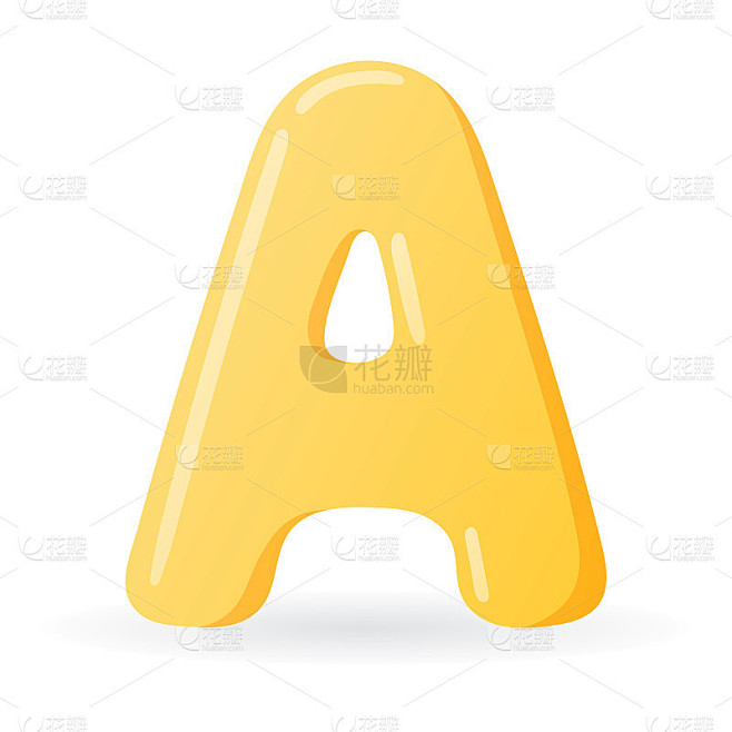 矢量孤立的卡通字母A的英语字母表。
