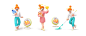 2D 3D alibaba branding  Character Emoticon Grabit Guide tmall 캐릭터