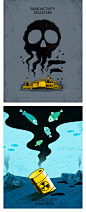 环境污染重工业化学核泄漏污染油桶工业警示插画海报PSD设计素材-淘宝网