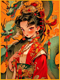 龙女|国风&国潮插画|可爱国风头像