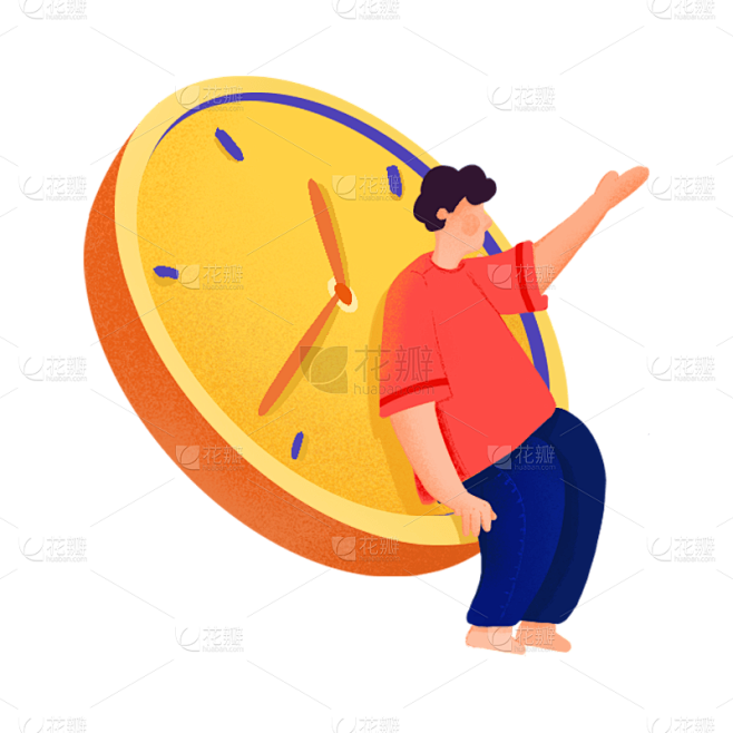 卡通感时间人物元素