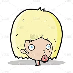 卡通惊奇女性脸