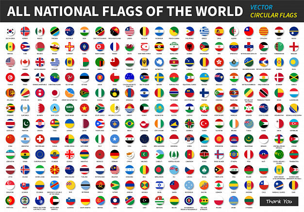 世界上所有的官方国旗。 溢价矢量