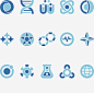 蓝色图标矢量图标_88ICON https://88icon.com 蓝色 六芒星 简笔画 圆形 科技 DNA 原子 科技电流