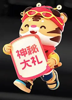 老虎虎年抖音支付宝虎年活动卡通人物