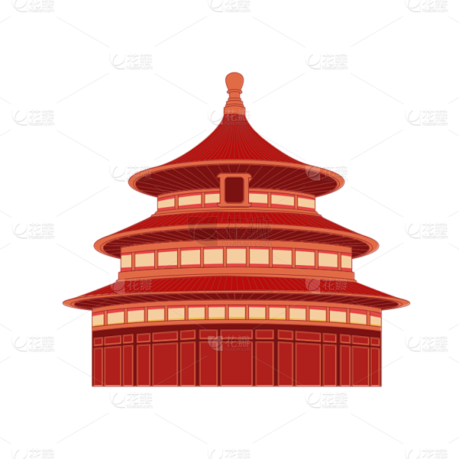 中国风国庆节天坛元素贴纸
