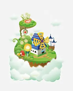 Q版建筑免抠素材 页面网页 平面电商 创意素材 png素材