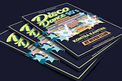 摇滚音乐海报传单模版素材下载Disco Dance 90’s Party插图(2)