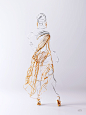 the WIRES v3: ethereal : Ethereal is my new personal project that continues the exploration of building sculptures from wires.My goal was to create a series of sensual woman sculptures using gold and silver wires. Where silver represents body, gold repres