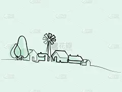 乡村,地形,山,简单,自然美,农场,想法,线条画,户外,剪影