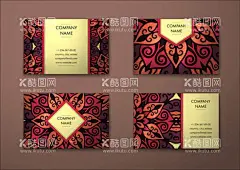 花纹装饰的名片  - 源文件下载【酷图网】矢量素材,矢量图,设计素材,企业名片,商务名片,个人名片,eps,ai,矢量,高清图片,素材,