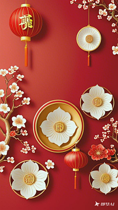 小~丫采集到AI红色活动背景