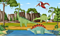 dinosaur-in-prehistoric-forest-scene-free-vector (1)