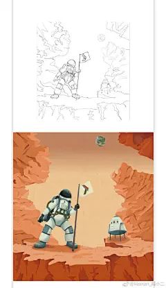 #海楠插画分享# 插画师Luiza Laffitte，极漂亮的扁平风插画，创意和色彩特别加分，分享给大家~黄人的日子要多思考哦~~~ ​​​​