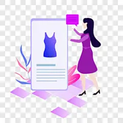 扁平风卡通扁平风2.5D商务风女孩手机插画电子商务装饰图案PNG图片 来自PNG搜索网 pngss.com 免费免扣png素材下载！