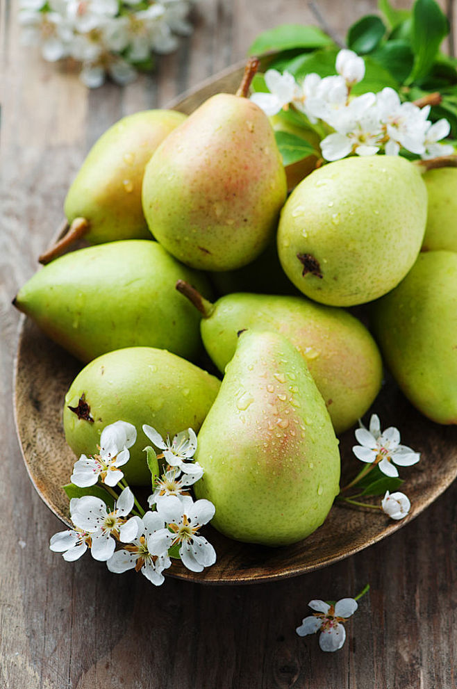 Sweet fresh pears on...