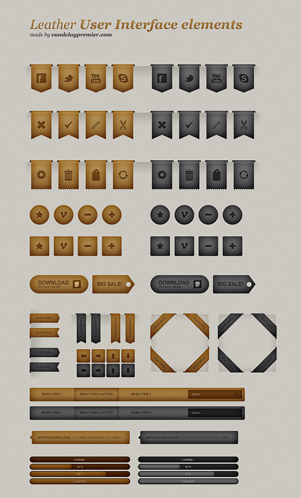 Leather UI Set