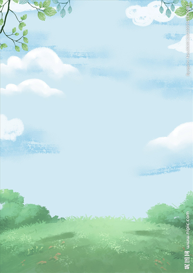 绿色唯美小清新海报背景