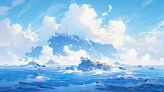 AI幻境海岛壁纸插画分享 - 小红书