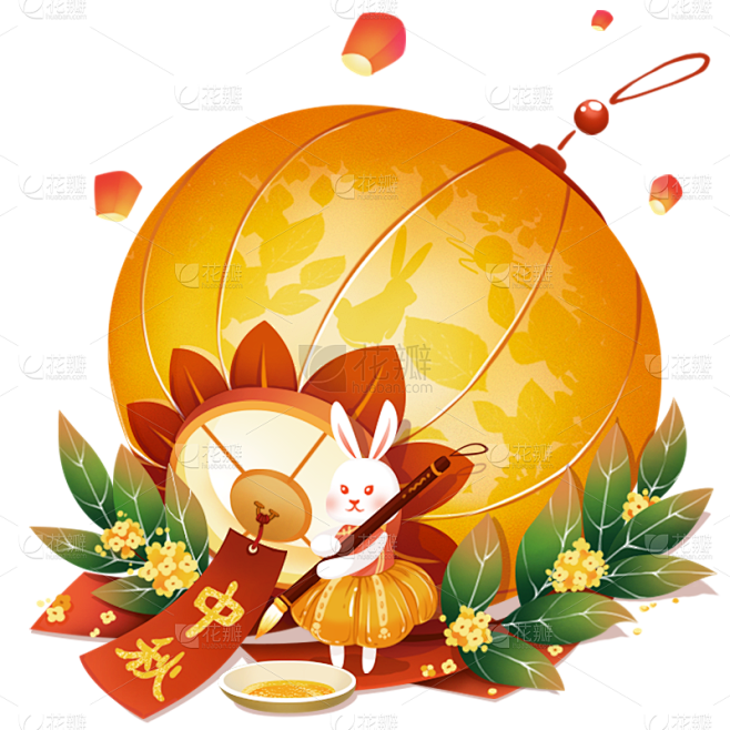 中秋节中国风灯笼元素