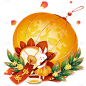 中秋节中国风灯笼元素