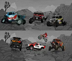 adobe desert ILLUSTRATION  Illustrator Landscape off road photoshop Racing