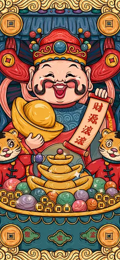 虎年国潮壁纸｜每一幅都有着不同的美好寓意