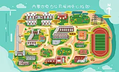 卡通动漫风格手绘地图-猪八戒网