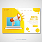 Landing page template Free Vector