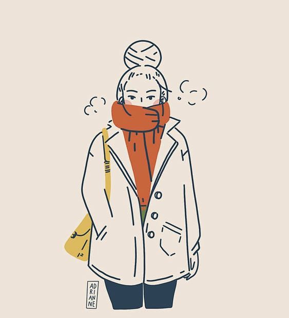 简笔女生插画